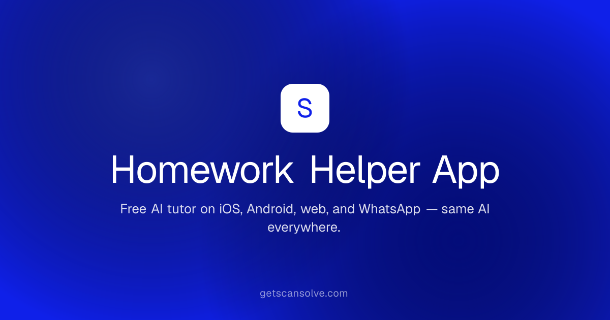 Best Free Homework Helper App (2026) — iOS, Android, Web