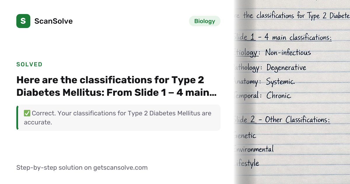 Solved: Here are the classifications for Typ… | Biology | ScanSolve