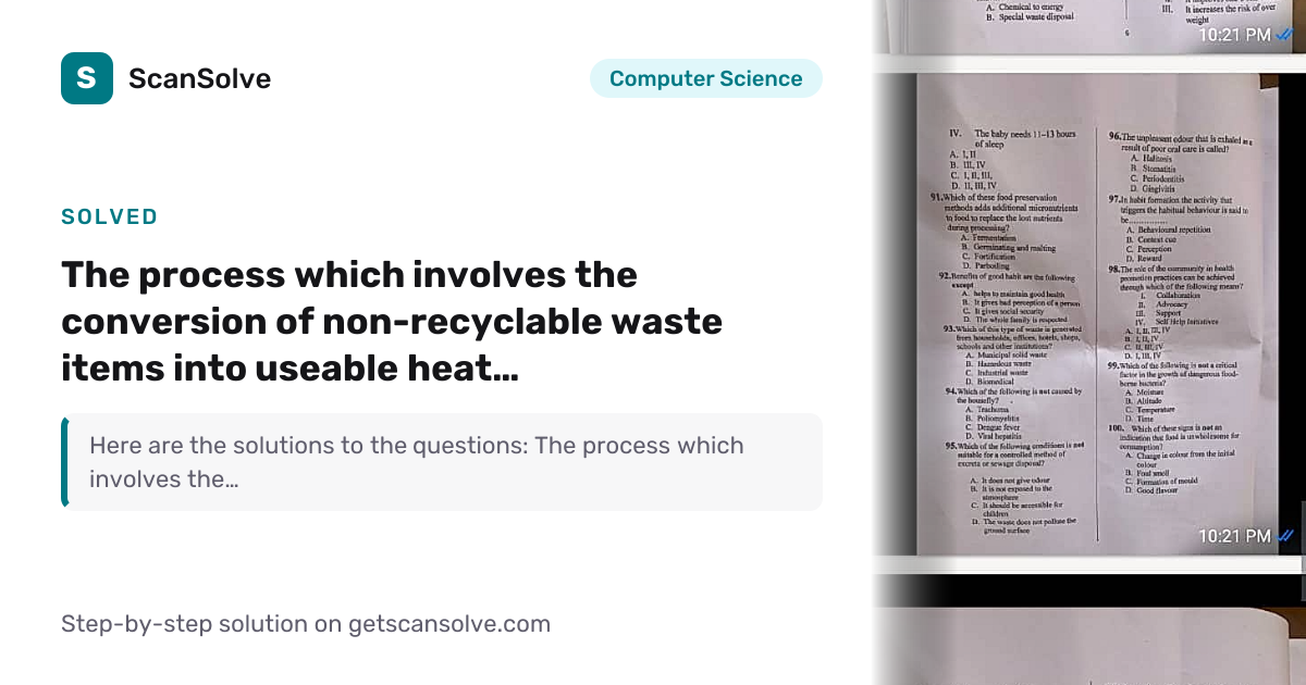Solved: The process which involves… | Computer Science | ScanSolve