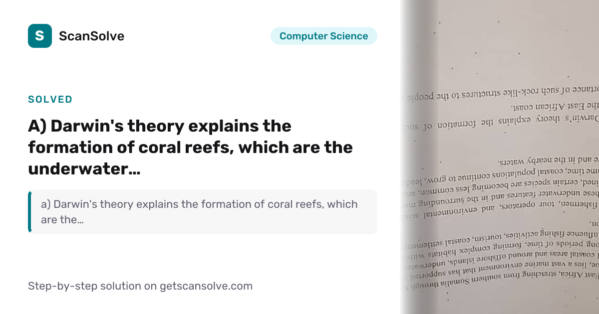 Solved: a) Darwin's theory explains… | Computer Science | ScanSolve