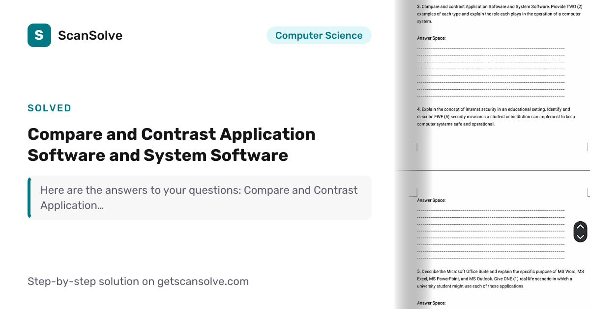Solved: Compare and Contrast Applic… | Computer Science | ScanSolve