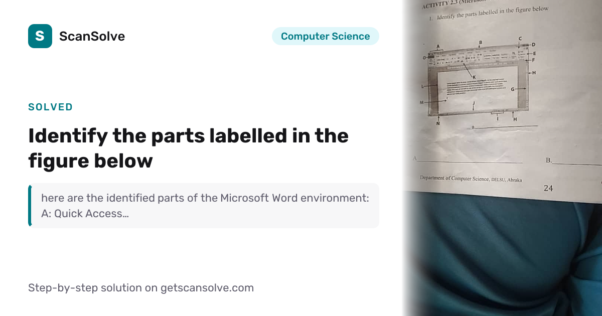 Solved: Identify the parts labelled… | Computer Science | ScanSolve