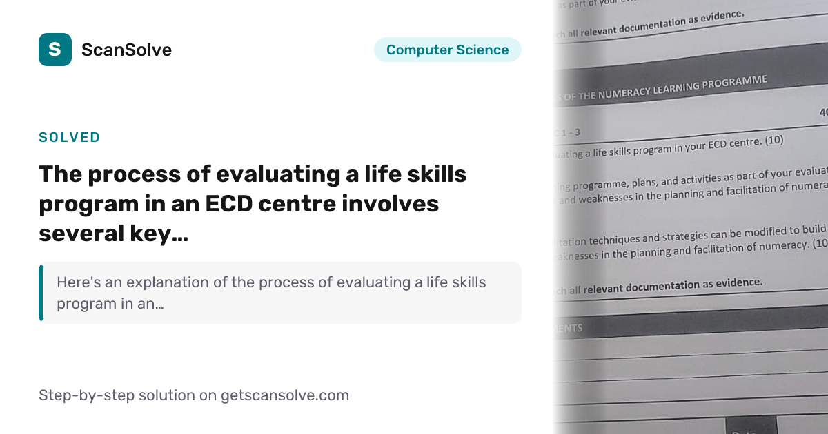 Solved: The process of evaluating a… | Computer Science | ScanSolve