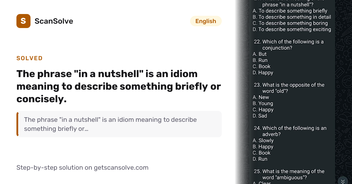 Solved: The phrase 