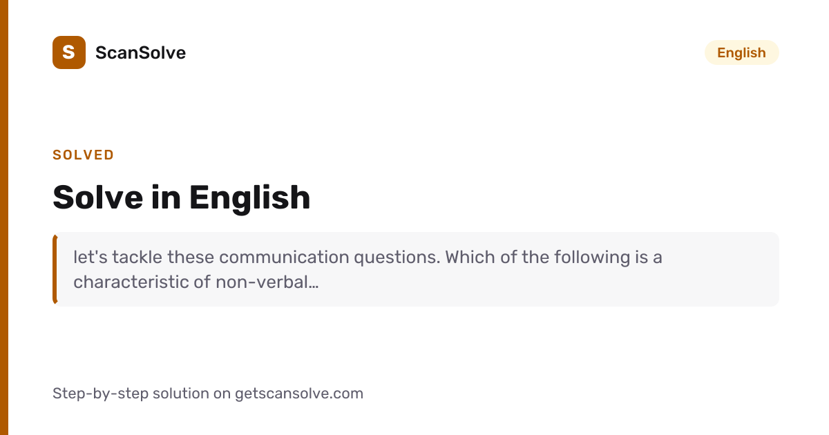 Solved: Solve in English | English | ScanSolve