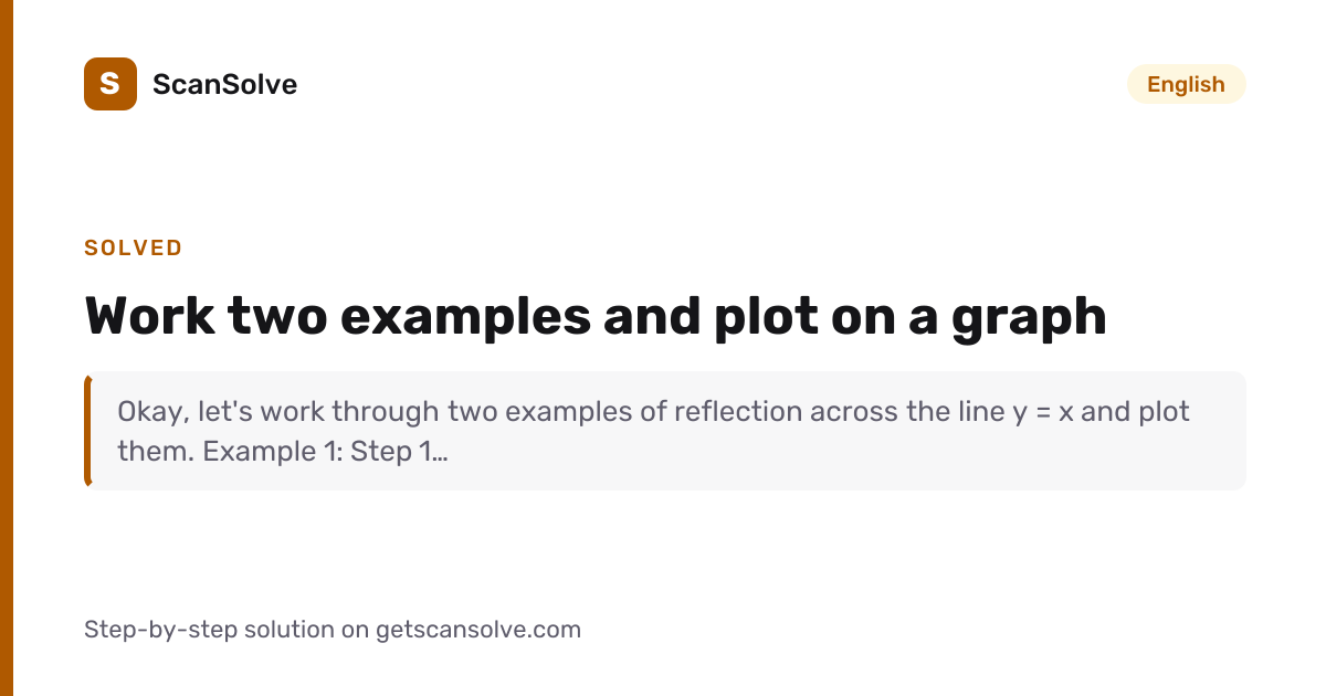 Solved: Work two examples and plot on a grap… | English | ScanSolve