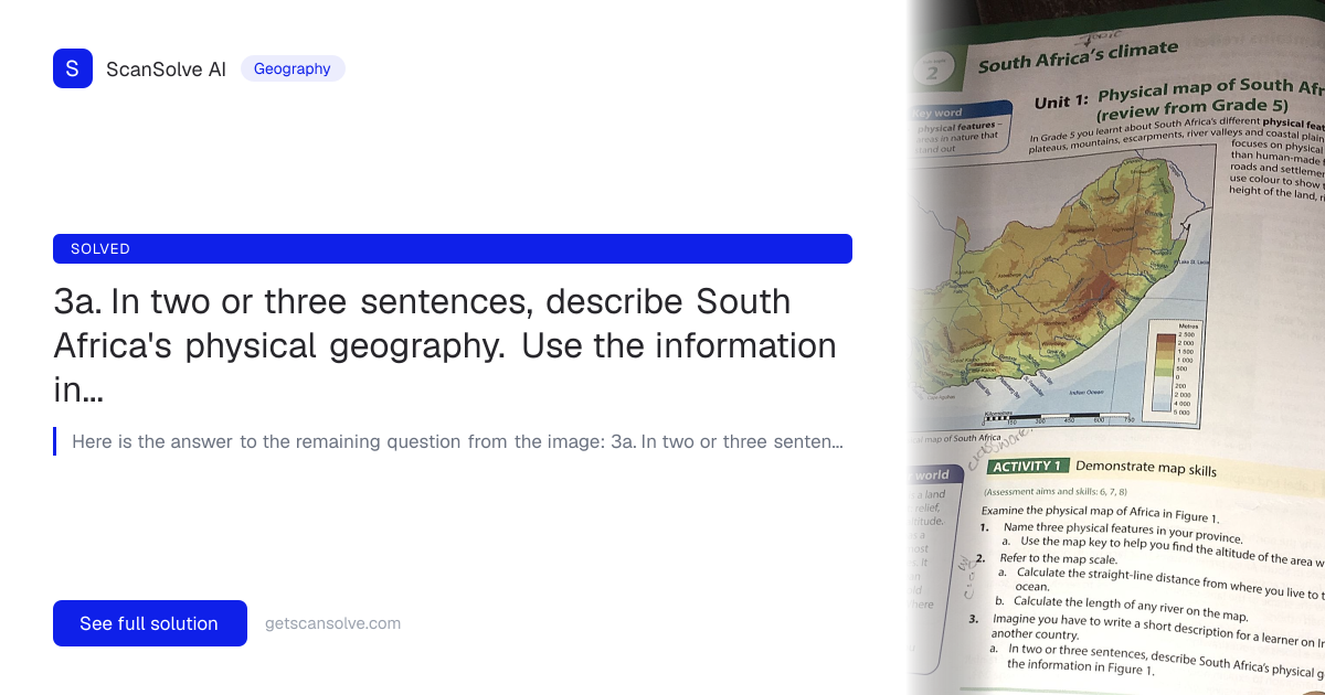 Solved: 3a. In two or three sentences, des… | Geography | ScanSolve