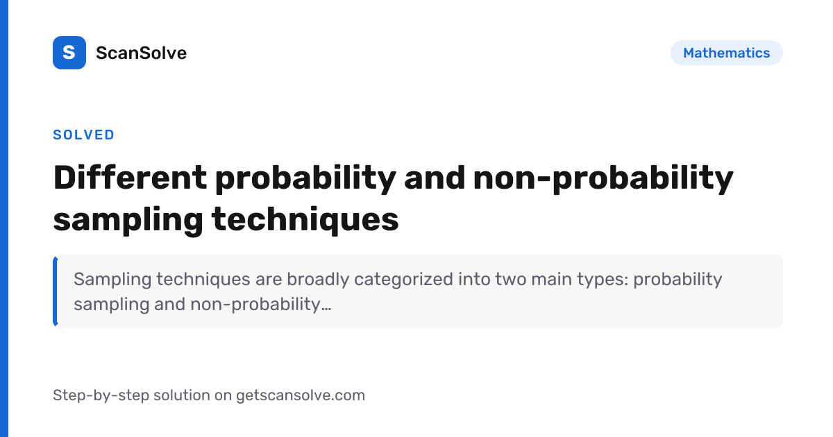 Solved: Different probability and non-pr… | Mathematics | ScanSolve