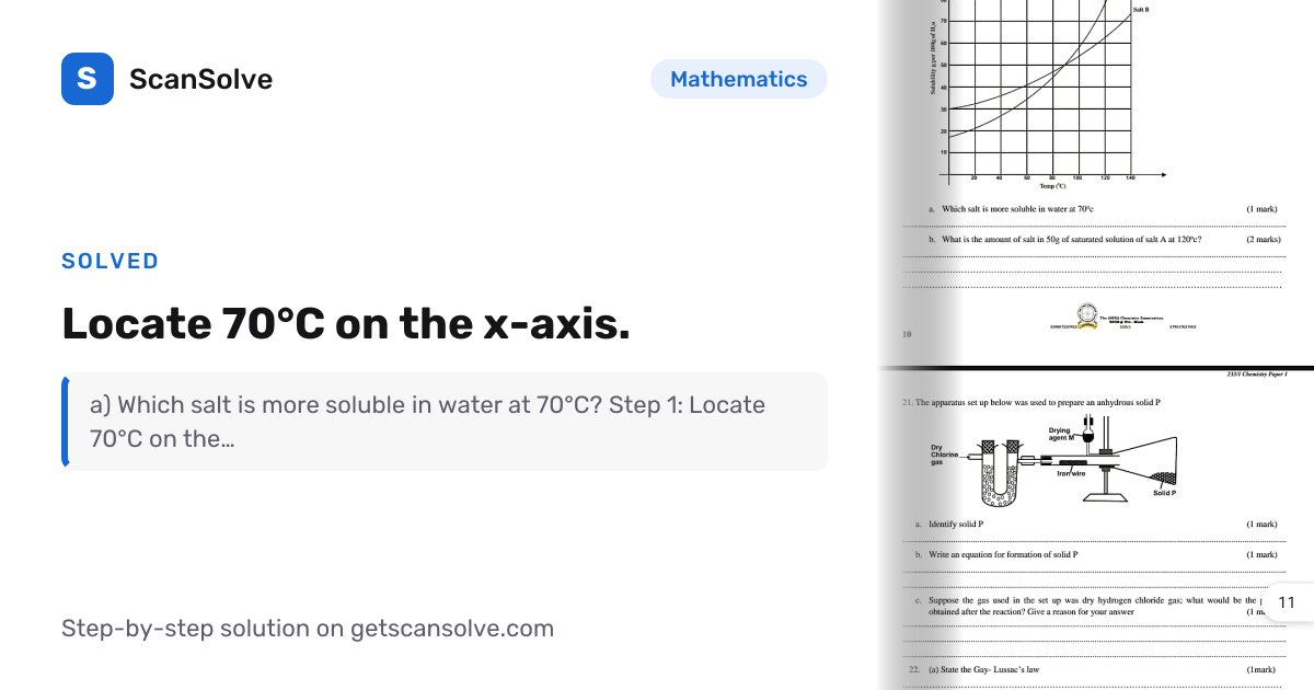 Solved: Locate 70°C on the x-axis. | Mathematics | ScanSolve