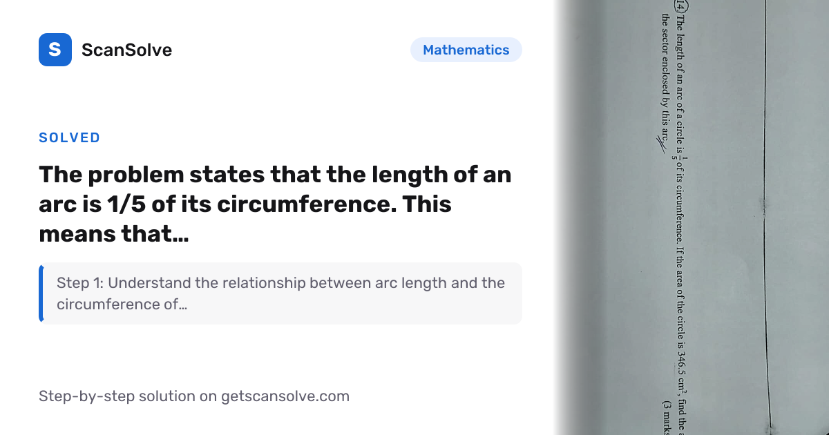 Solved: The problem states that the leng… | Mathematics | ScanSolve