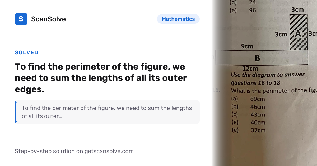 Solved: To find the perimeter of the fig… | Mathematics | ScanSolve