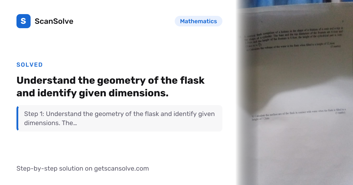 Solved: Understand the geometry of the f… | Mathematics | ScanSolve