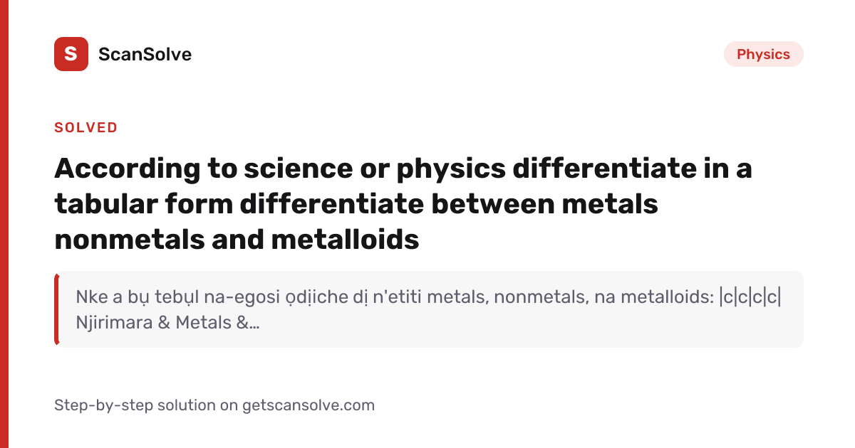 Solved: According to science or physics diff… | Physics | ScanSolve
