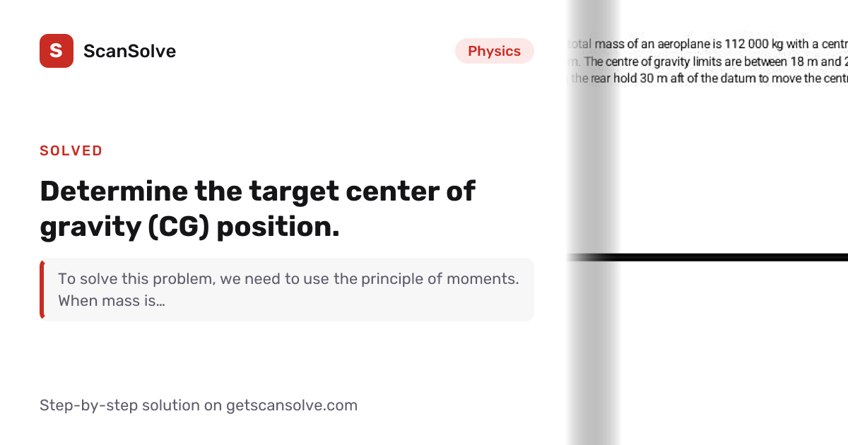 Solved: Determine the target center of gravi… | Physics | ScanSolve