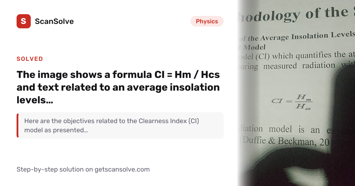 Solved: The image shows a formula CI = Hm /… | Physics | ScanSolve
