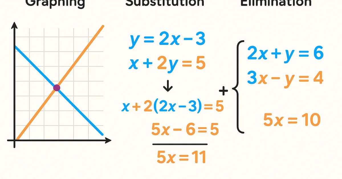 How to Solve Systems of Equations: Substitution, Elimination & Graphing