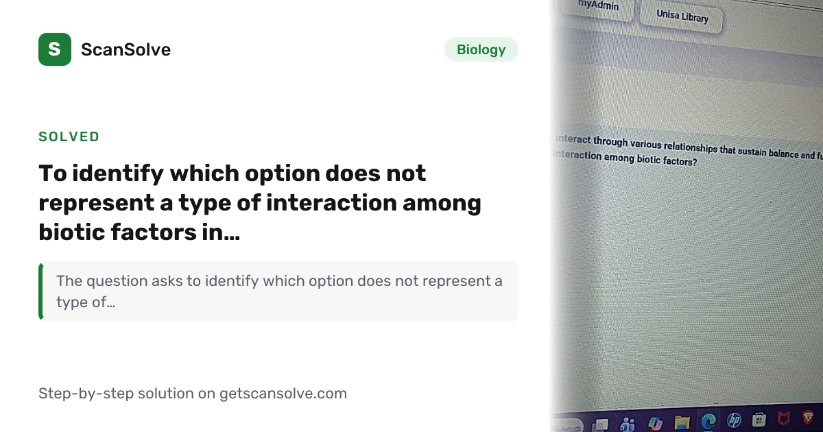 Biology: to identify which option does not represent a type of ...