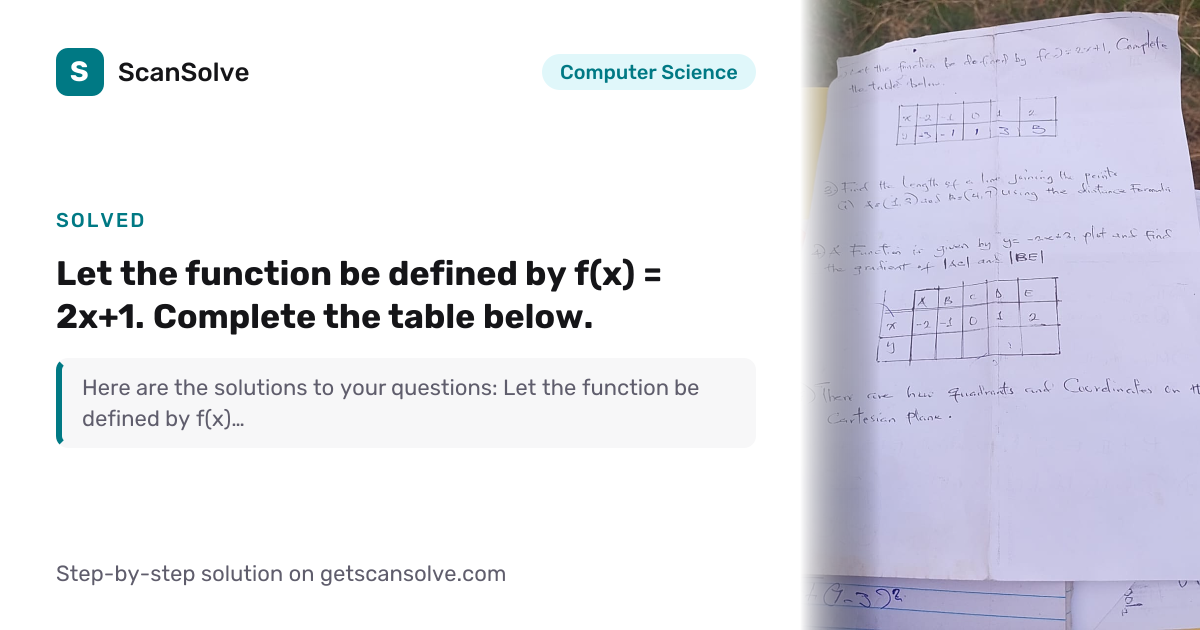 Solved: Let the function be defined… | Computer Science | ScanSolve