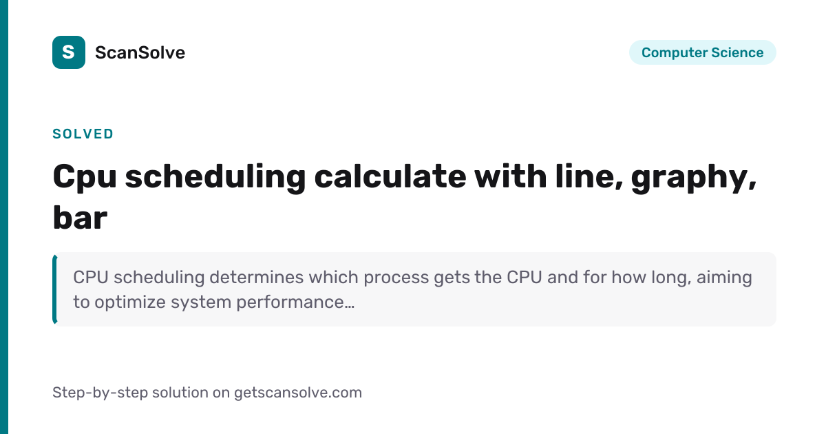 Solved: Cpu scheduling calculate wi… | Computer Science | ScanSolve