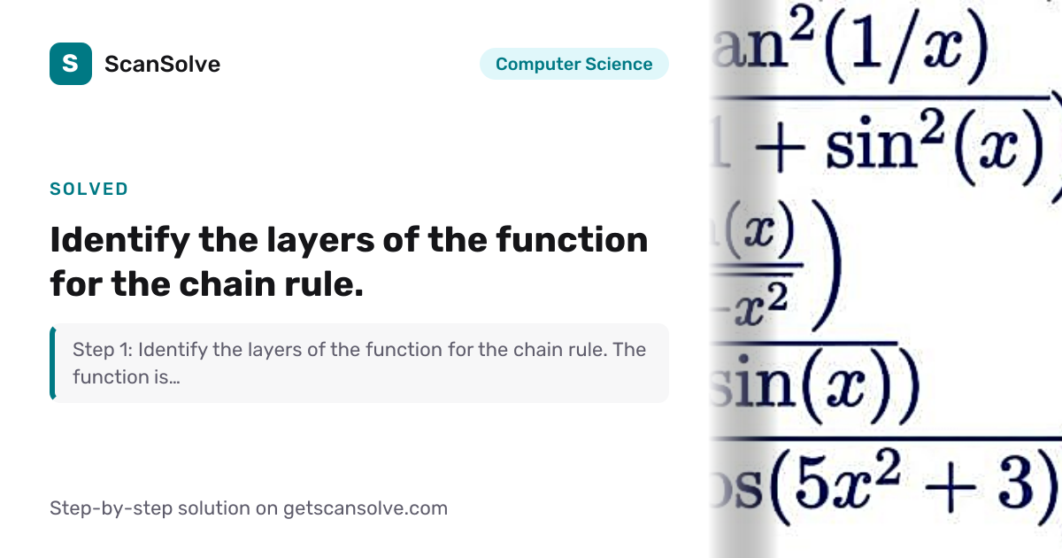 Solved: Identify the layers of the… | Computer Science | ScanSolve