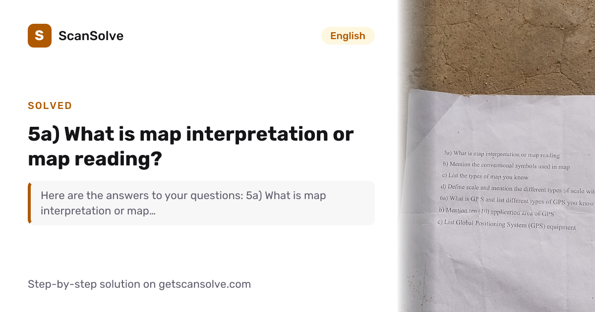 English: 5a) What is map interpretation or map reading? — Step-by-Step ...