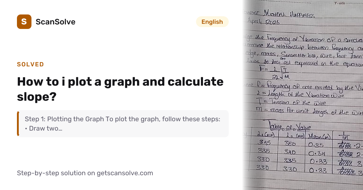 Solved: How to i plot a graph and calculate… | English | ScanSolve