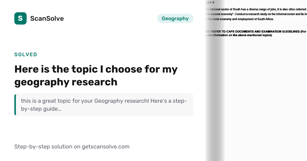 Geography: Here is the topic I choose for my geography research — Step ...