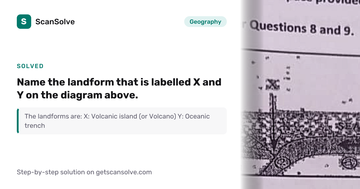 Solved: Name the landform that is labelled… | Geography | ScanSolve
