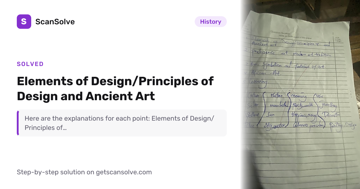 Solved: Elements of Design/Principles of Des… | History | ScanSolve
