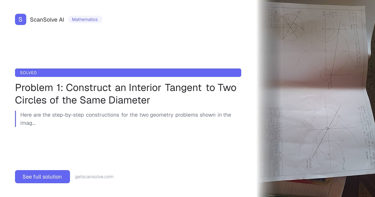 Solved: Problem 1: Construct an Interior… | Mathematics | ScanSolve