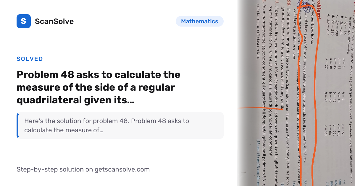 Solved: Problem 48 asks to calculate the… | Mathematics | ScanSolve
