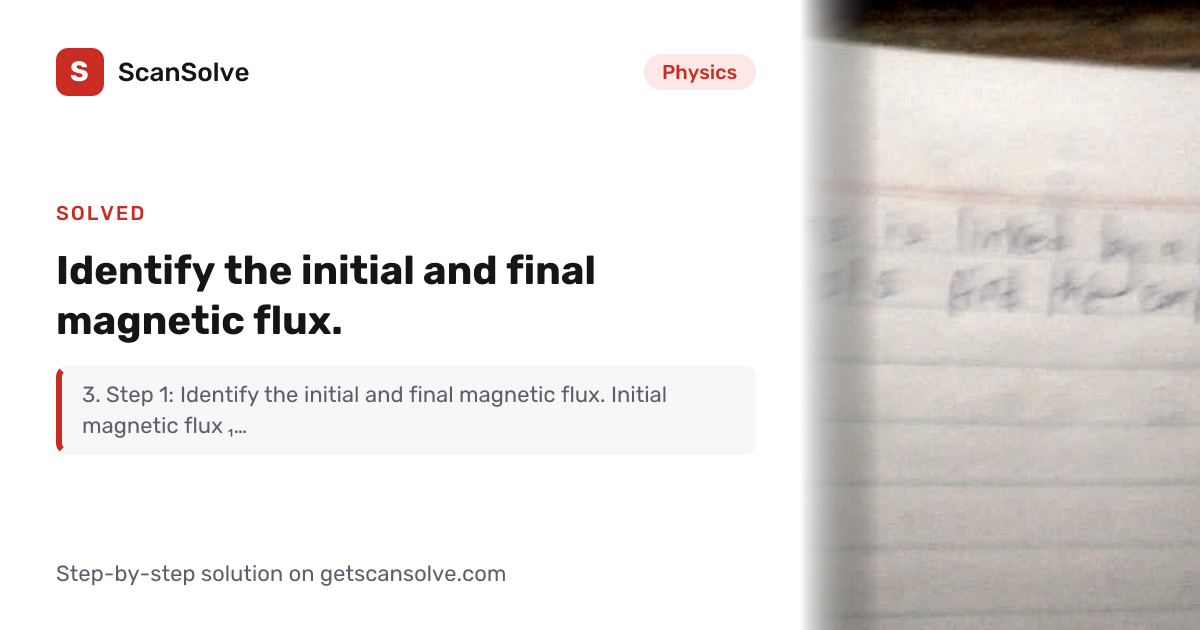 Solved: Identify the initial and final magne… | Physics | ScanSolve